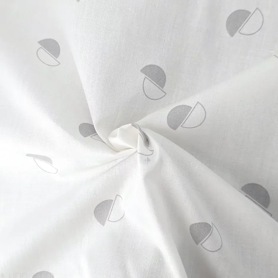 Linnea Housse de couette 140x200 cm percale coton ALEX gris Nuage Sale