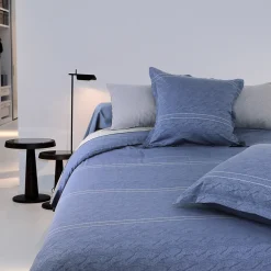 Linnea Housse de couette 260x240 cm Satin de coton VENDOME Bleu foncé