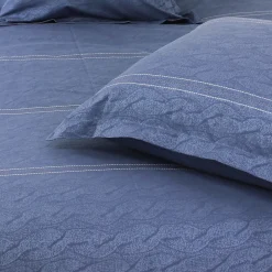 Linnea Housse de couette 260x240 cm Satin de coton VENDOME Bleu foncé