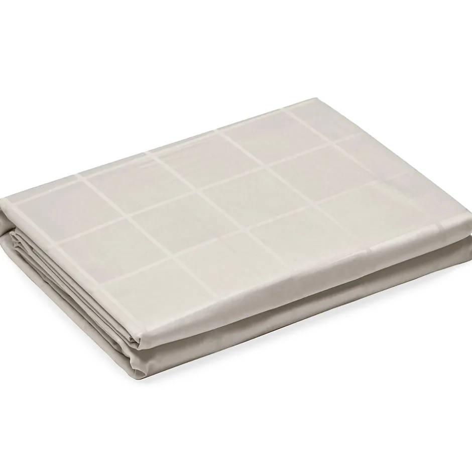 Linnea Housse de couette 280x240 cm satin CONCERTO carreaux beige Lin Best