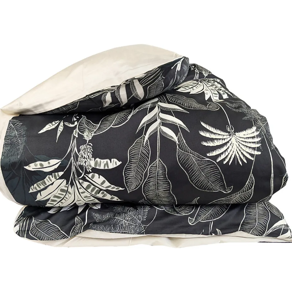Linnea Housse de couette 200x200 cm satin de coton CAYENNE noir Ebène Online