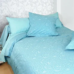 Linnea Housse de couette 240x220 cm Satin de coton PANTHEON Bleu clair