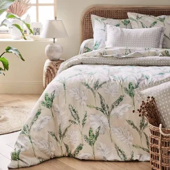 Linnea Housse de couette 140x200 cm satin de coton VOYAGE beige Lin