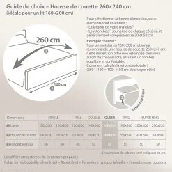 Linnea Housse de couette 260x240 cm satin de coton ENZO noir Discount