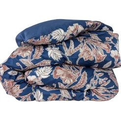 Linnea Housse de couette 260x240 cm satin de coton BOTANIC bleu Nuit Hot