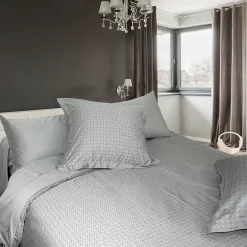 Linnea Housse de couette 240x220 cm Satin de coton ETOILE Gris clair Hot