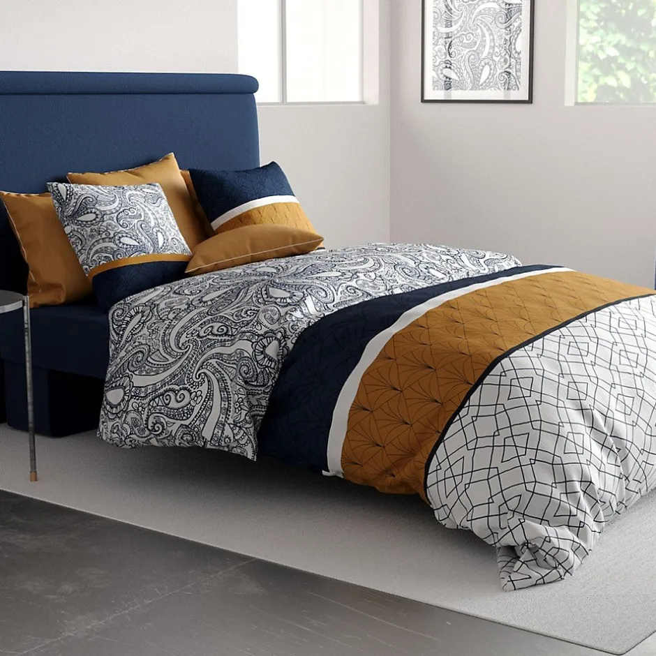 Atelier Du Coton Housse de couette 260x240 Dakota + 2 taies coton 57 fils Discount
