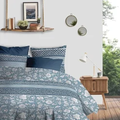 Atelier Du Coton Housse de couette 260x240 Debby + 2 taies coton bio 57 fils