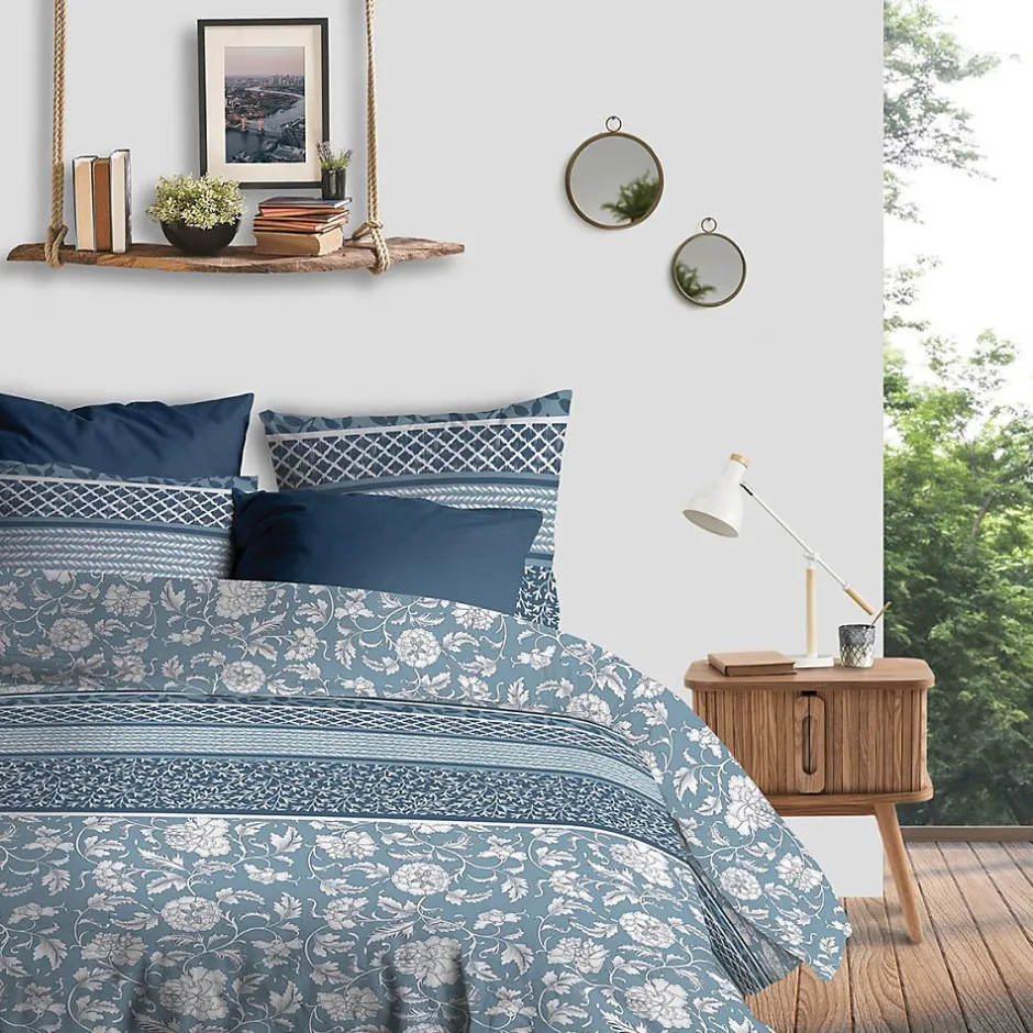 Atelier Du Coton Housse de couette 260x240 Debby + 2 taies coton bio 57 fils
