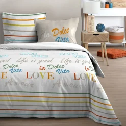 STOF Housse de couette 260x240 DOLCE VITA + 2 taies coton 57 fils