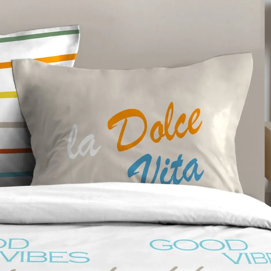 STOF Housse de couette 240x220 DOLCE VITA + 2 taies coton 57 fils Best
