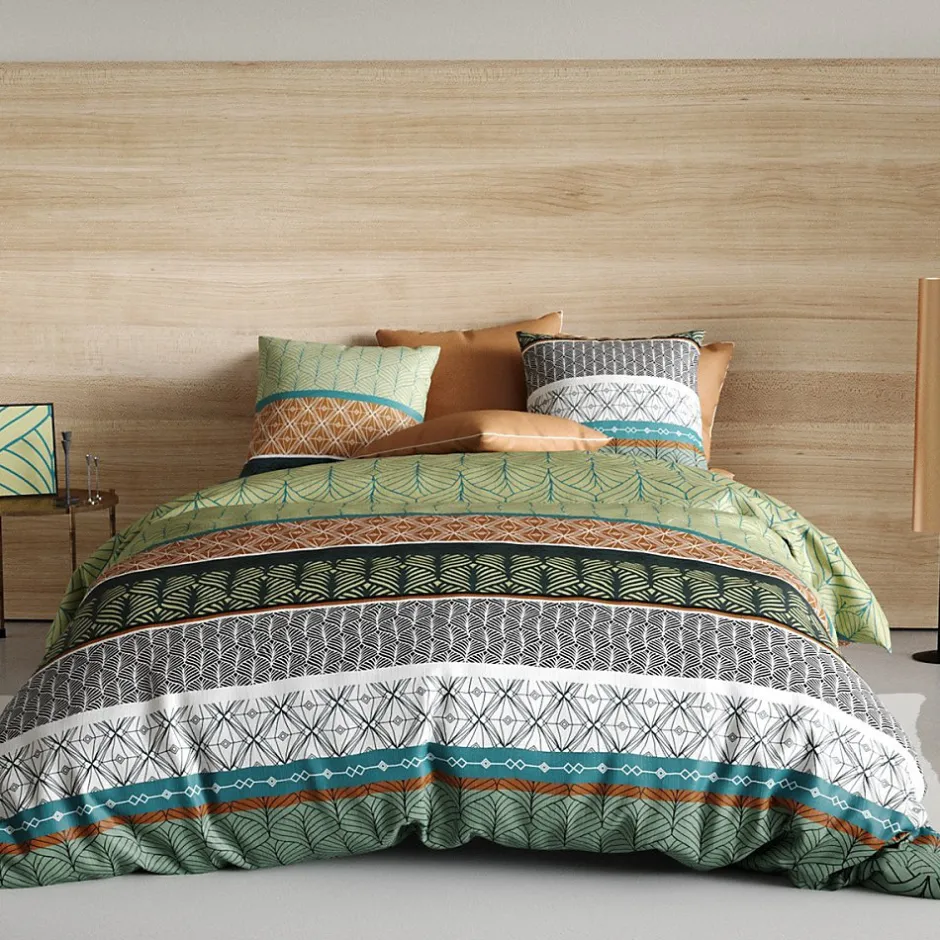 Atelier Du Coton Housse de couette 260x240 Echo + 2 taies coton 57 fils Discount
