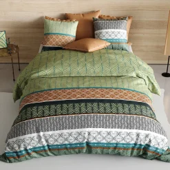 Atelier Du Coton Housse de couette 260x240 Echo + 2 taies coton 57 fils Discount