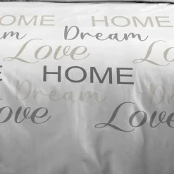 STOF Housse de couette 240x220 HOMELOVE + 2 taies coton 57 fils Hot