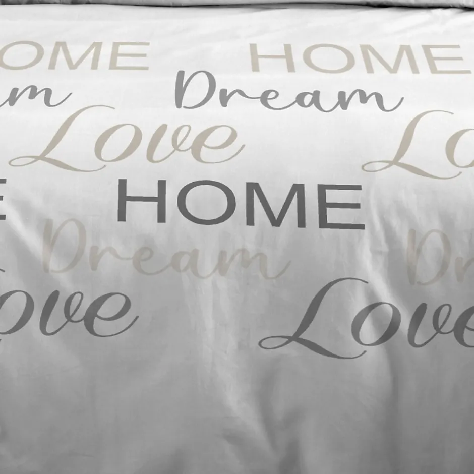 STOF Housse de couette 240x220 HOMELOVE + 2 taies coton 57 fils Hot