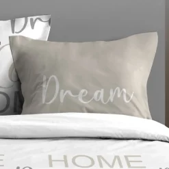 STOF Housse de couette 240x220 HOMELOVE + 2 taies coton 57 fils Hot