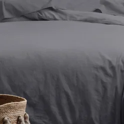 Lovely Casa Housse de couette 240x220 Horizon ardoise 100% coton bio 57 fils Online