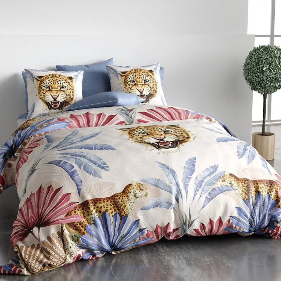 Atelier Du Coton Housse de couette 260x240 JAVA + 2 taies coton 57 fils Hot