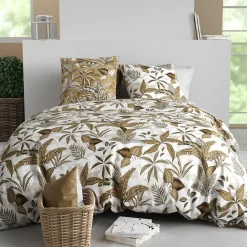Atelier Du Coton Housse de couette 260x240 KAHONI + 2 taies coton 57 fils Hot