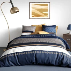 Atelier Du Coton Housse de couette 260x240 KALYPSO + 2 taies coton 57 fils