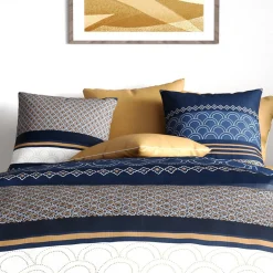 Atelier Du Coton Housse de couette 260x240 KALYPSO + 2 taies coton 57 fils