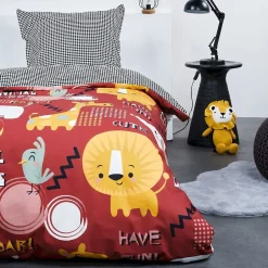 Today Housse de couette 140x200 Kids Happy Savane + 1 taie 100% coton 57 fils