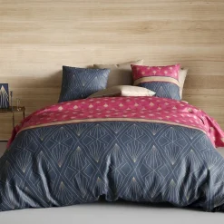 Atelier Du Coton Housse de couette 260x240 Lily + 2 taies 100% coton 57 fils