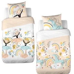 Cote Deco Housse de couette 140x200 Lola + taie polycoton