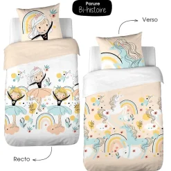 Cote Deco Housse de couette 140x200 Lola + taie polycoton