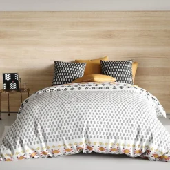 Atelier Du Coton Housse de couette 260x240 LOYA + 2 taies coton 57 fils Discount