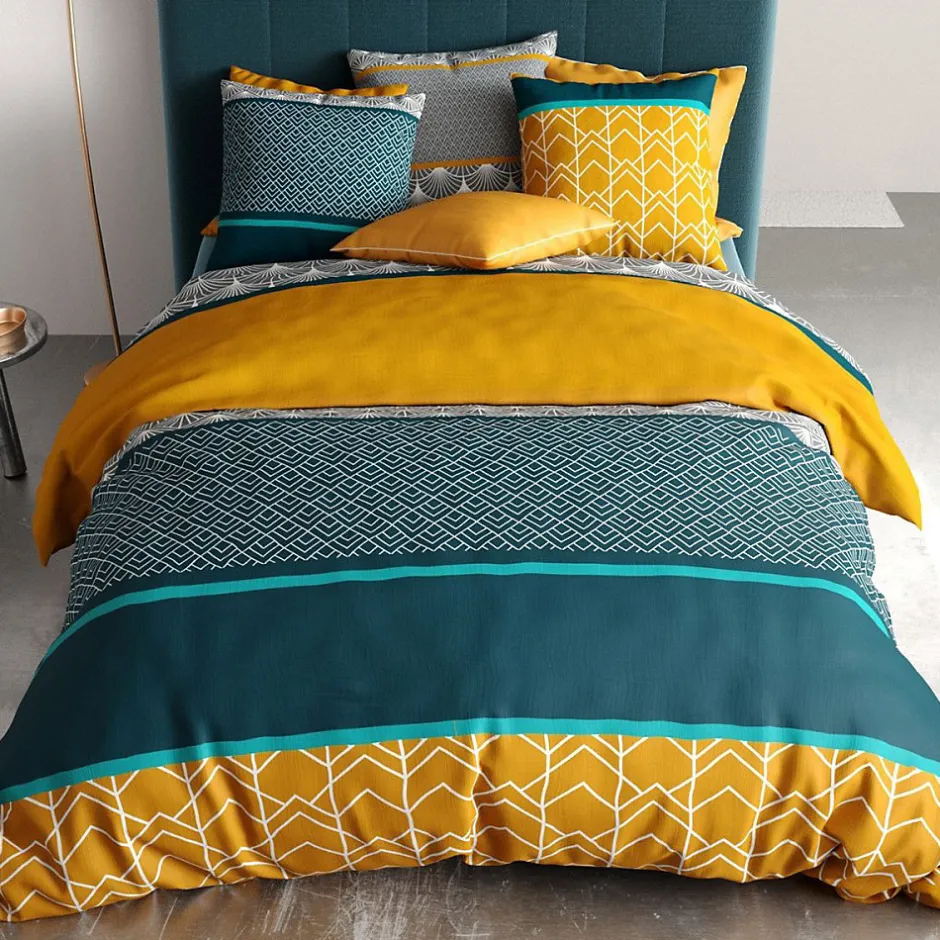 Atelier Du Coton Housse de couette 240x220 Lupin + 2 taies coton 57 fils