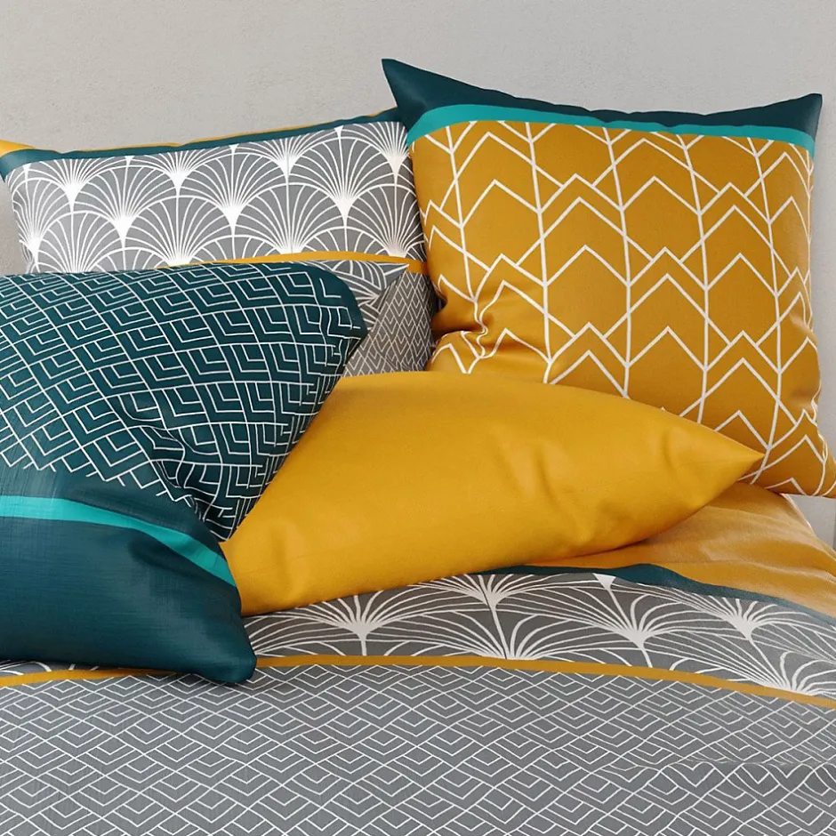 Atelier Du Coton Housse de couette 240x220 Lupin + 2 taies coton 57 fils