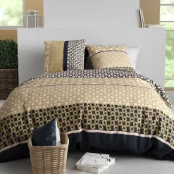 Atelier Du Coton Housse de couette 260x240 LUXORE + 2 taies coton 57 fils Best