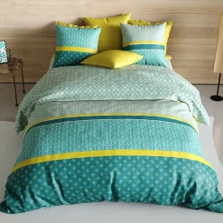 Atelier Du Coton Housse de couette 240x220 Malphite + 2 taies coton 57 fils