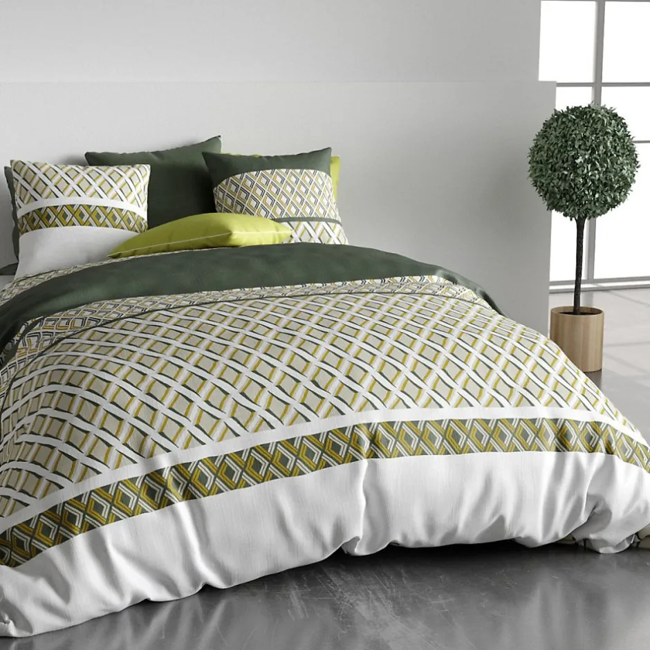 Atelier Du Coton Housse de couette 260x240 NAYAA + 2 taies coton 57 fils Online
