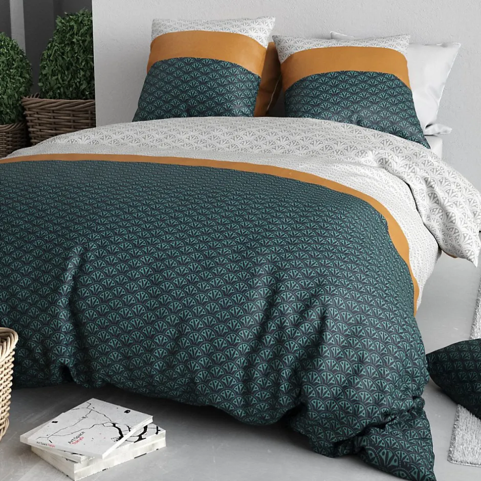 Atelier Du Coton Housse de couette 260x240 ORUS + 2 taies coton 57 fils Best