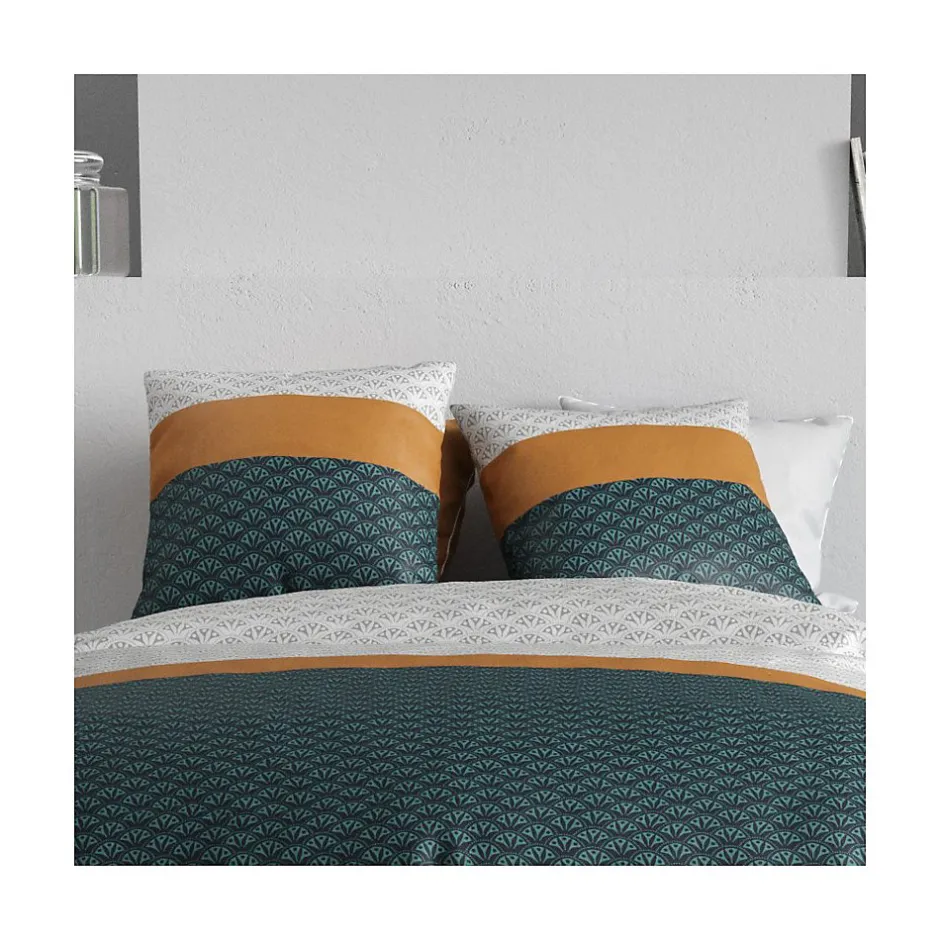 Atelier Du Coton Housse de couette 260x240 ORUS + 2 taies coton 57 fils Best