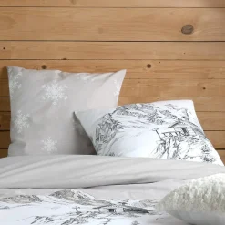 STOF Housse de couette 240x220 REFUGE + 2 taies coton 57 fils
