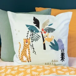 Cote Deco Housse de couette 140x200 réversible + 1 taie JUNGLE MANIA
