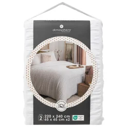 Atmosphera Créateur D'Intérieur Housse de couette 240x220 Seersuck + 2 taies polycoton