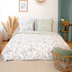 Cote Deco Housse de couette 240x220 Susie Satin + 2 taies 100% coton 78 fils Best