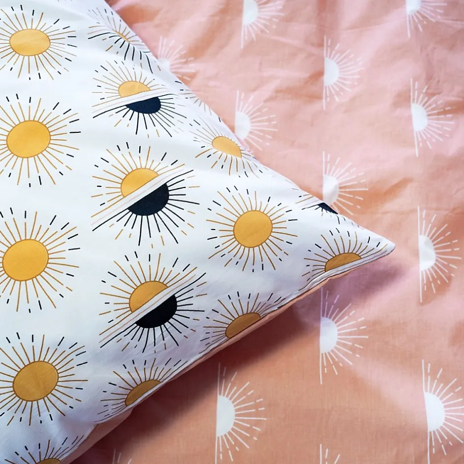 Cote Deco Housse de couette 260x240 TERRAMEA + 2 taies 100% coton adouci 57 fils/cm2 Hot