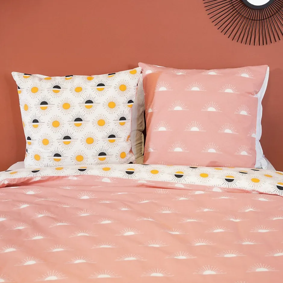 Cote Deco Housse de couette 260x240 TERRAMEA + 2 taies 100% coton adouci 57 fils/cm2 Hot