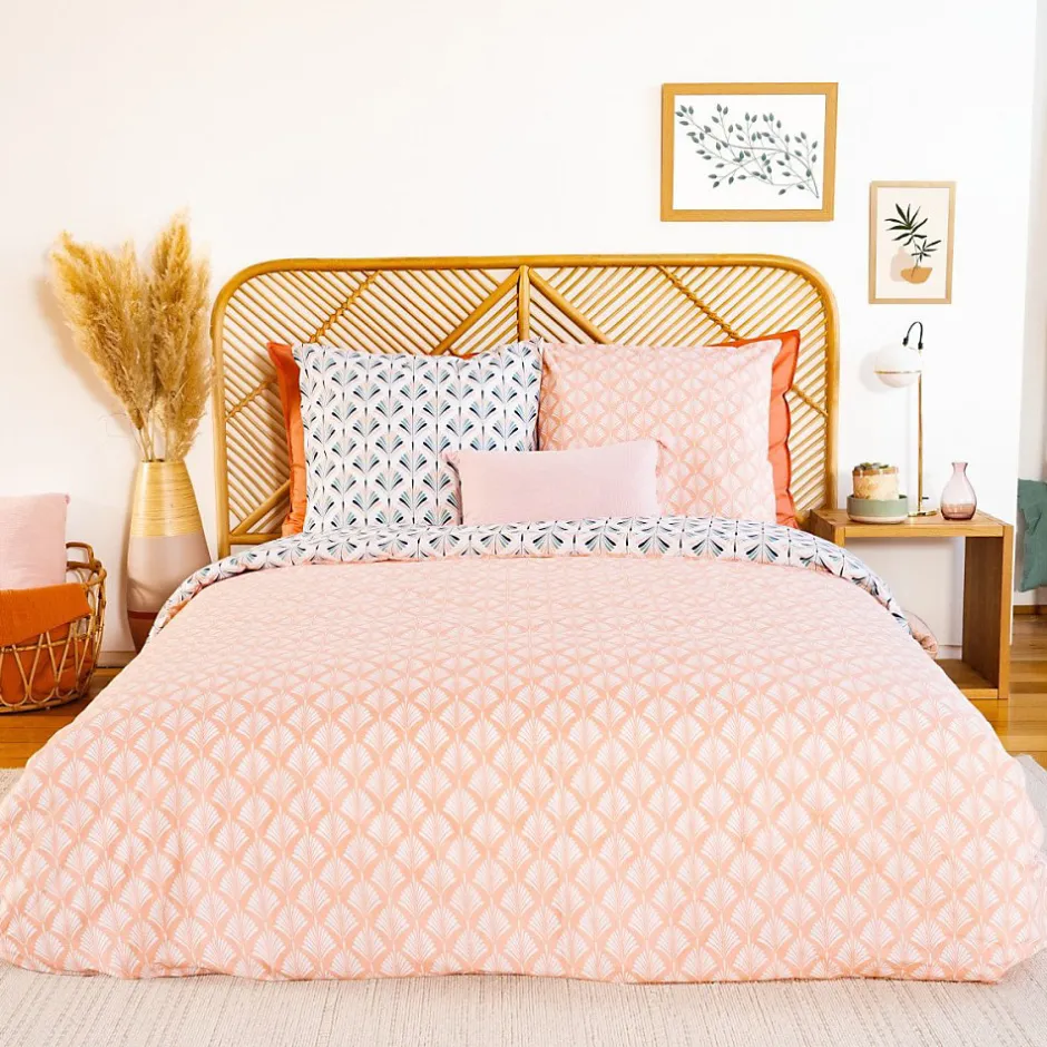 Cote Deco Housse de couette 200x200 VOLEA + 2 taies 100% coton adouci 57 fils/cm2 Best