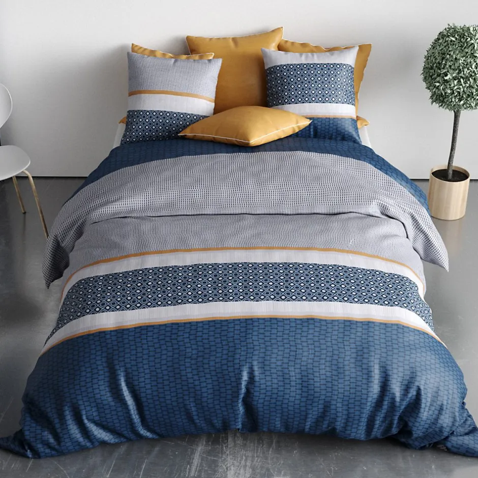 Atelier Du Coton Housse de couette 260x240 ZANTE + 2 taies coton 57 fils Outlet