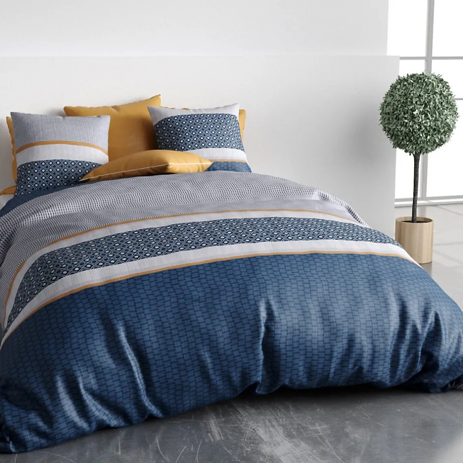 Atelier Du Coton Housse de couette 260x240 ZANTE + 2 taies coton 57 fils Outlet