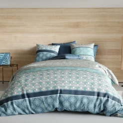 Atelier Du Coton Housse de couette 240x220 ZIRCON + 2 taies coton 57 fils Outlet