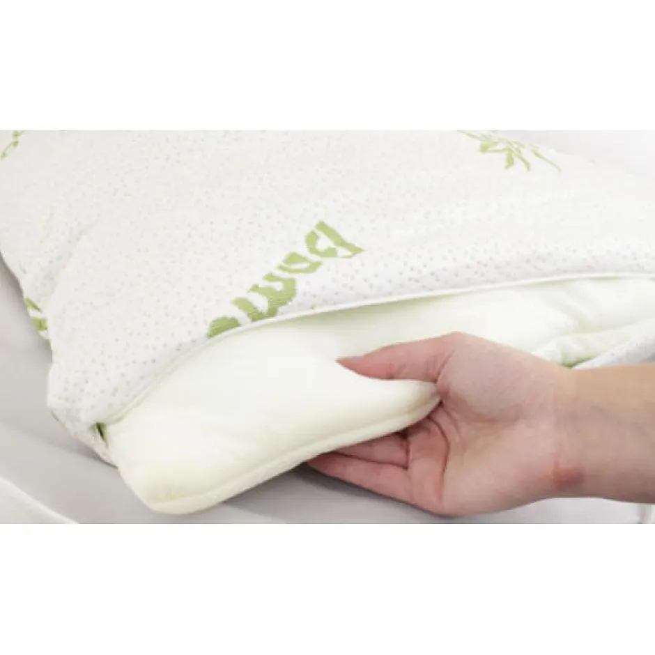 Herzberg Housse d'oreiller en bambou 50x76cm HG5076BMC-H
