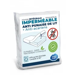 Sweetnight Housse intégrale matelas imperméable - Anti-Punaise de lit et Anti-acariens - Sans traitement chimique - Ep. jusqu'à 30 cm