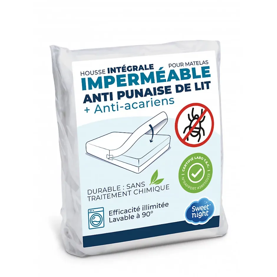 Sweetnight Housse intégrale matelas imperméable - Anti-Punaise de lit et Anti-acariens - Sans traitement chimique - Ep. jusqu'à 30 cm Clearance